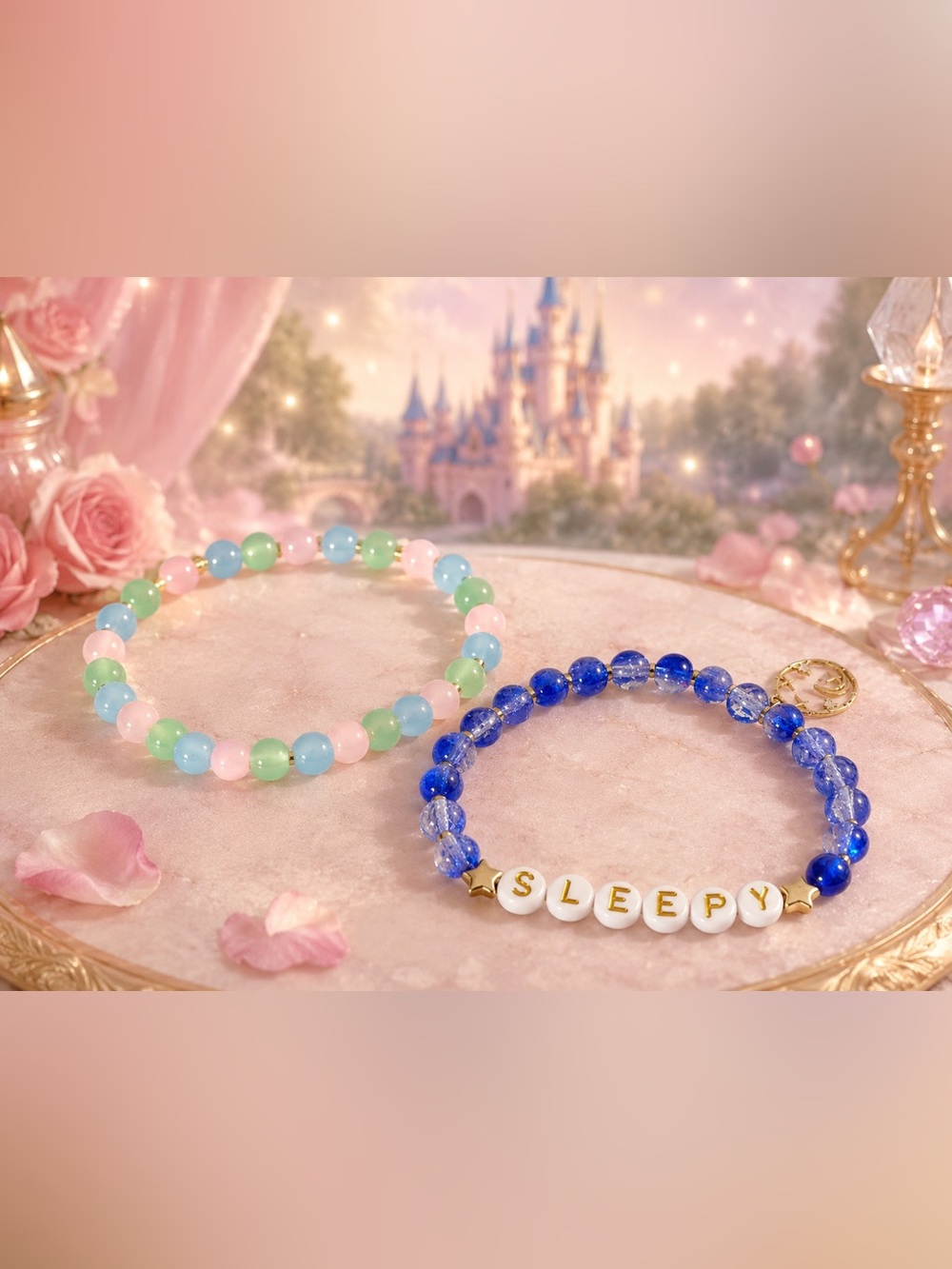 Once Upon a Dream Bracelet Set 8” (sleeping beauty inspired)
